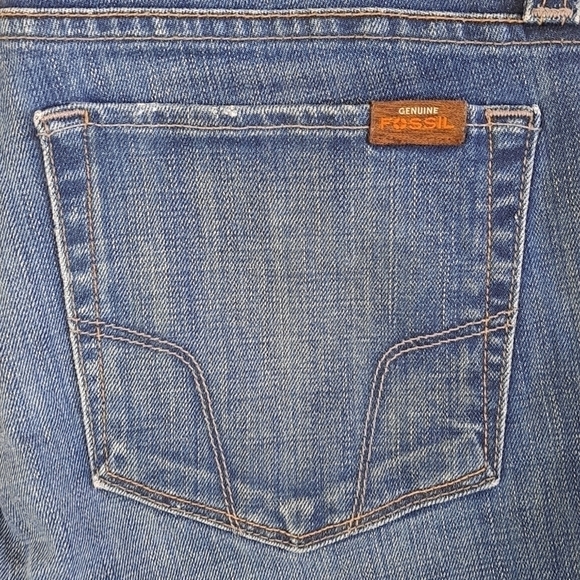 Fossil Women's Size 27 Boyfriend Distressed Denim Jeans 8" Rise Western Cowgirl - Picture 3 of 14